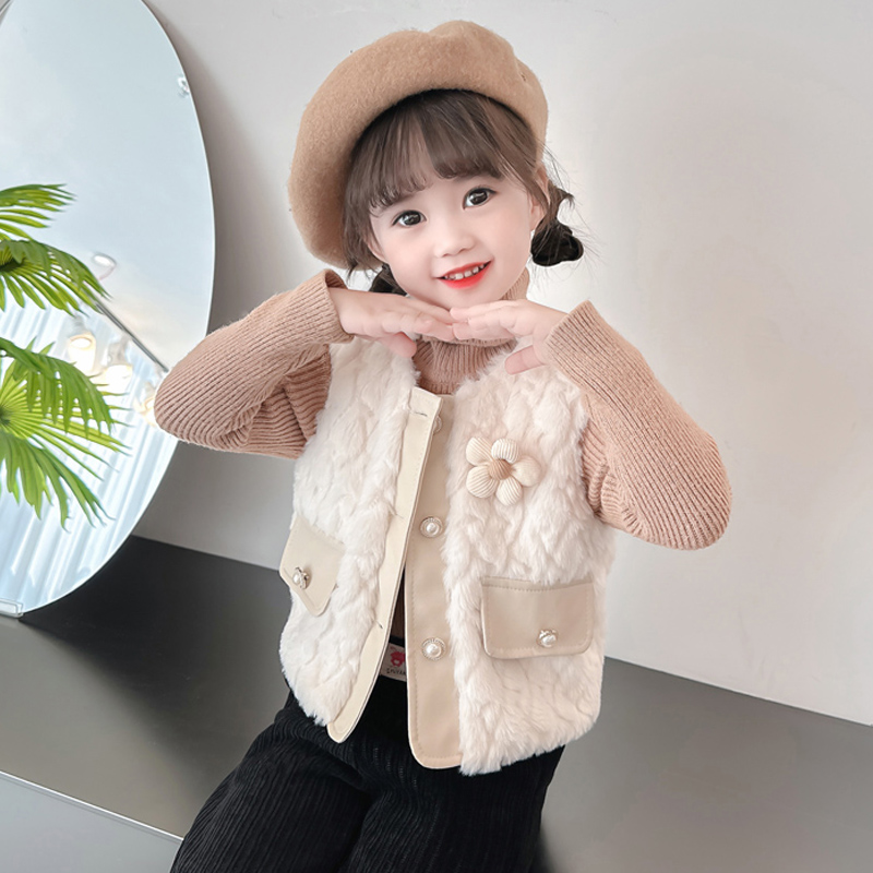 女童马甲春秋款2025新款儿童薄棉坎肩外穿背心女宝宝洋气春装马夹