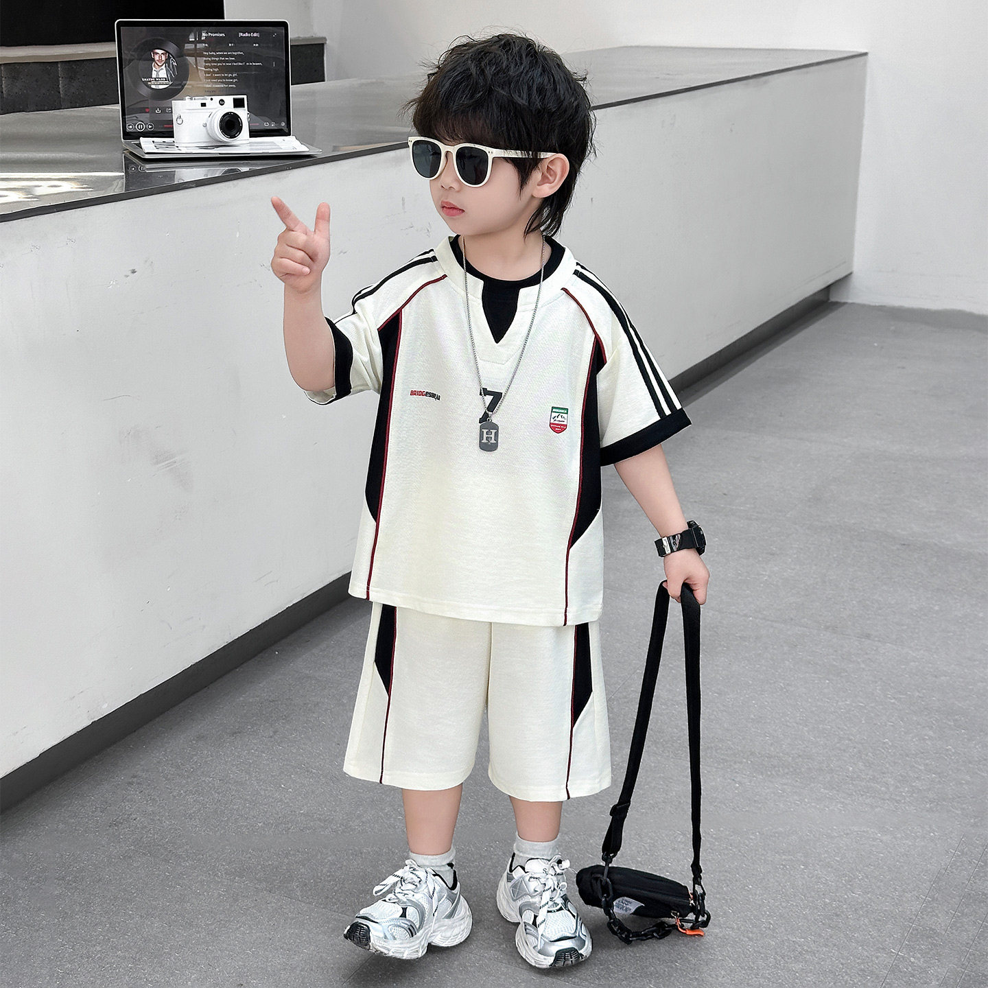 男童夏装套装2026新款韩版帅气中小童薄款运动衣服男宝宝夏季短袖