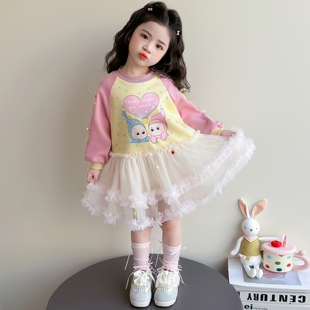 洋气儿童时髦卫衣裙女孩春秋时尚 2026新款 裙子 连衣裙春装 女童长袖