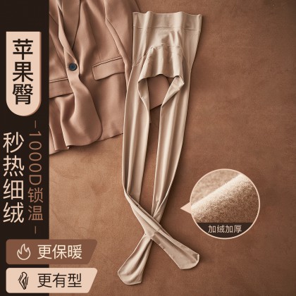 皮尔卡丹1000D秋冬季加绒保暖丝袜光腿神器瘦腿打底连裤袜女89065