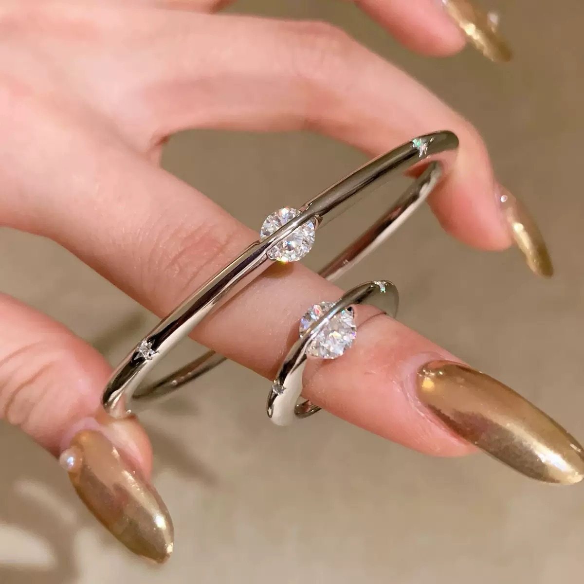 S925纯银中古风星球环绕恒星转动手镯钻戒气质高级感轻奢首饰套装,饰品/流行首饰/时尚饰品新,组合套装,淘宝优惠券,粉丝福利购,淘宝优惠卷