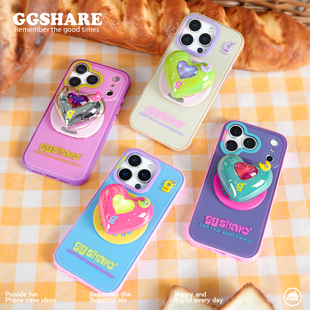 寄居蟹原创月亮爱心磁吸壳适用iphone17promax苹果手机壳16pro高级感小众15超火新款 14全包防摔不会撞壳可爱