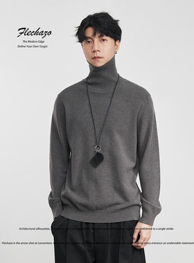 自发热德绒抗菌高领毛线衣男装冬季宽松时尚百搭叠穿打底针织衫潮