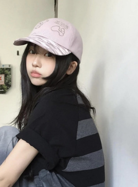 韩国潮牌小众hugyourskin轻松熊联名波点刺绣棒球帽鸭舌弯檐帽2色