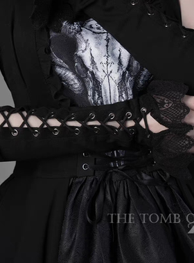 小众设计万圣节暗黑系手袖哥特搞死lolita黑白色蕾丝手套长款短款