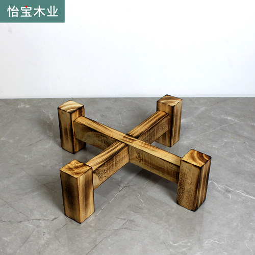古法陶瓷鱼缸酒坛水缸实木底座