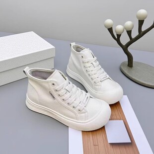 厚底高帮鞋 女鞋 女款 轻便百搭透气平底单鞋 2025年秋季 休闲板鞋 新款