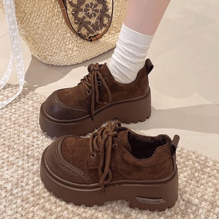 女鞋 百搭小个子松糕底乐福鞋 厚底增高单鞋 时尚 女款 2025年秋冬新款