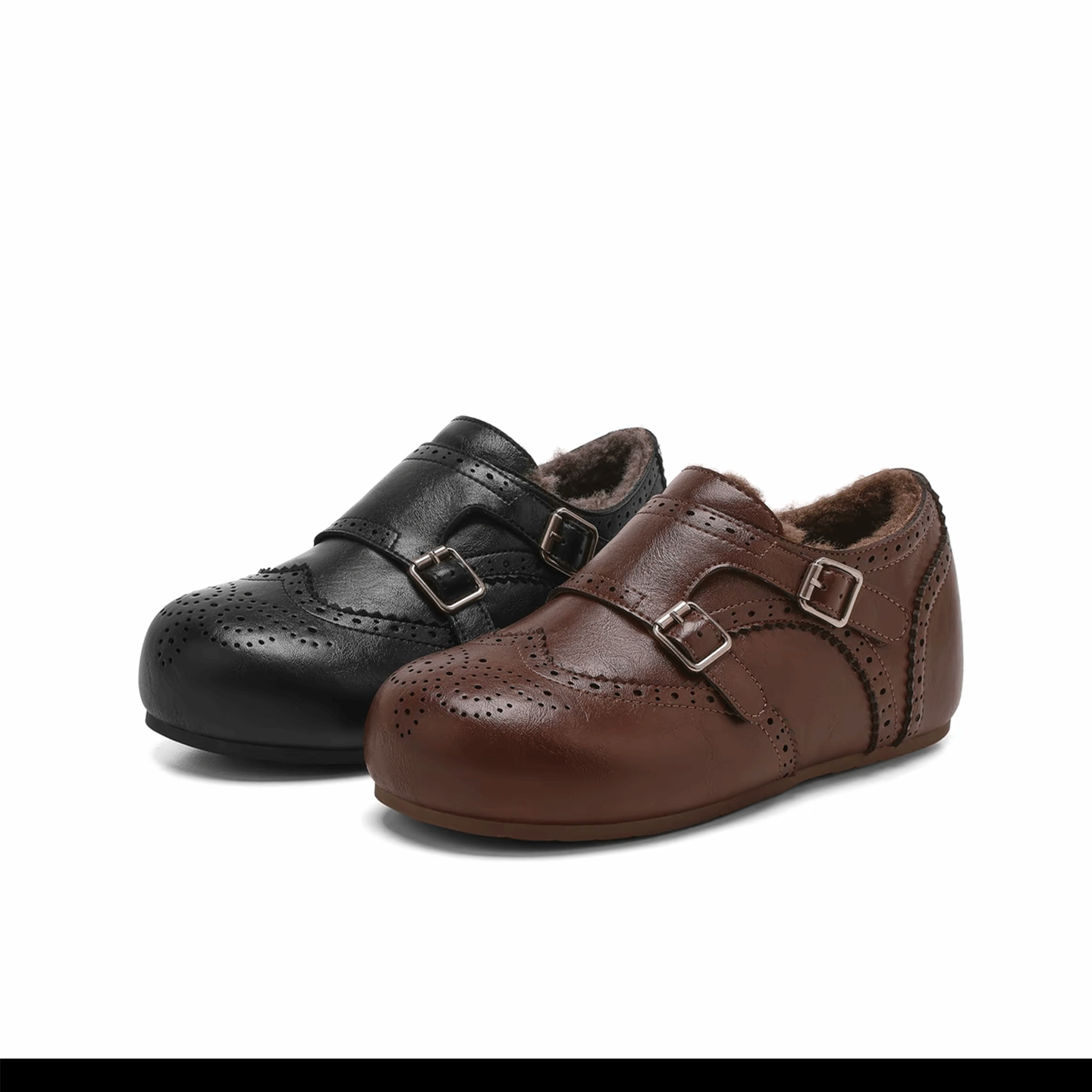 英伦风布洛克鞋女皮带扣雕花加绒保暖棉鞋复古乐福平底防滑休闲鞋,女鞋,深口单鞋,淘宝优惠券,粉丝福利购,淘宝优惠卷