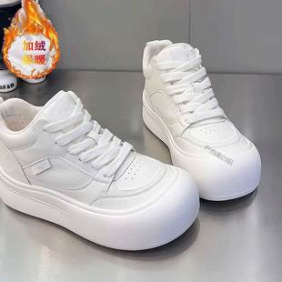 舒适百搭加绒保暖大头棉鞋 2025年秋冬新款 时尚 平底高帮小白鞋 女鞋