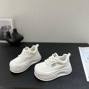 2025秋季 休闲鞋 新款 超轻底板鞋 舒适增高7cm运动鞋 厚底松糕小白鞋