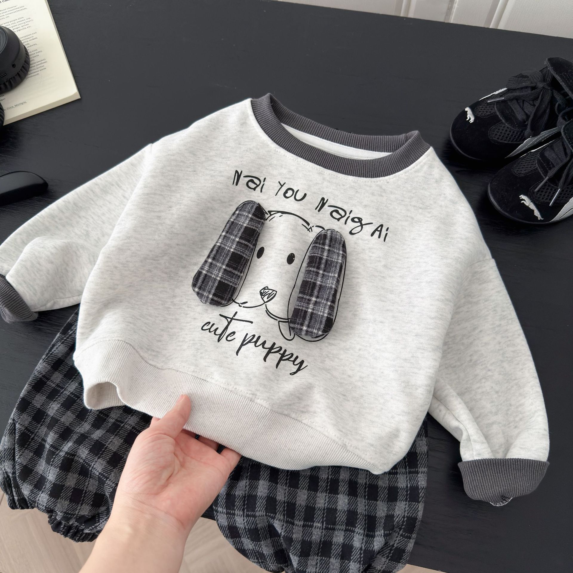 60%棉儿童卫衣套装2025秋季新款