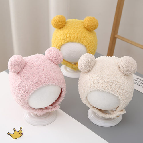 护耳帽珊瑚绒可爱针织男童女童冬