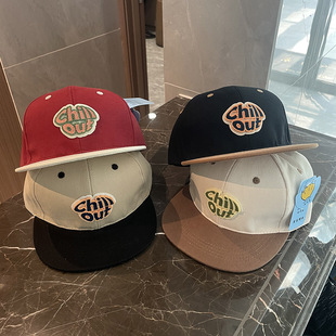 红色鸭舌帽儿童棒球帽男童街舞帽女童嘻哈帽韩版帽子春秋潮4-9岁