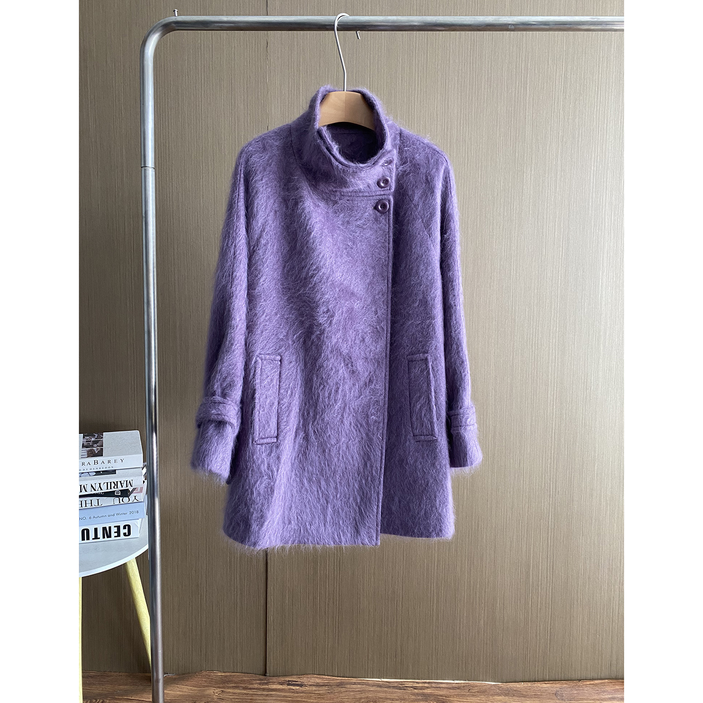 高端拉绒羊绒大衣女中长款显瘦