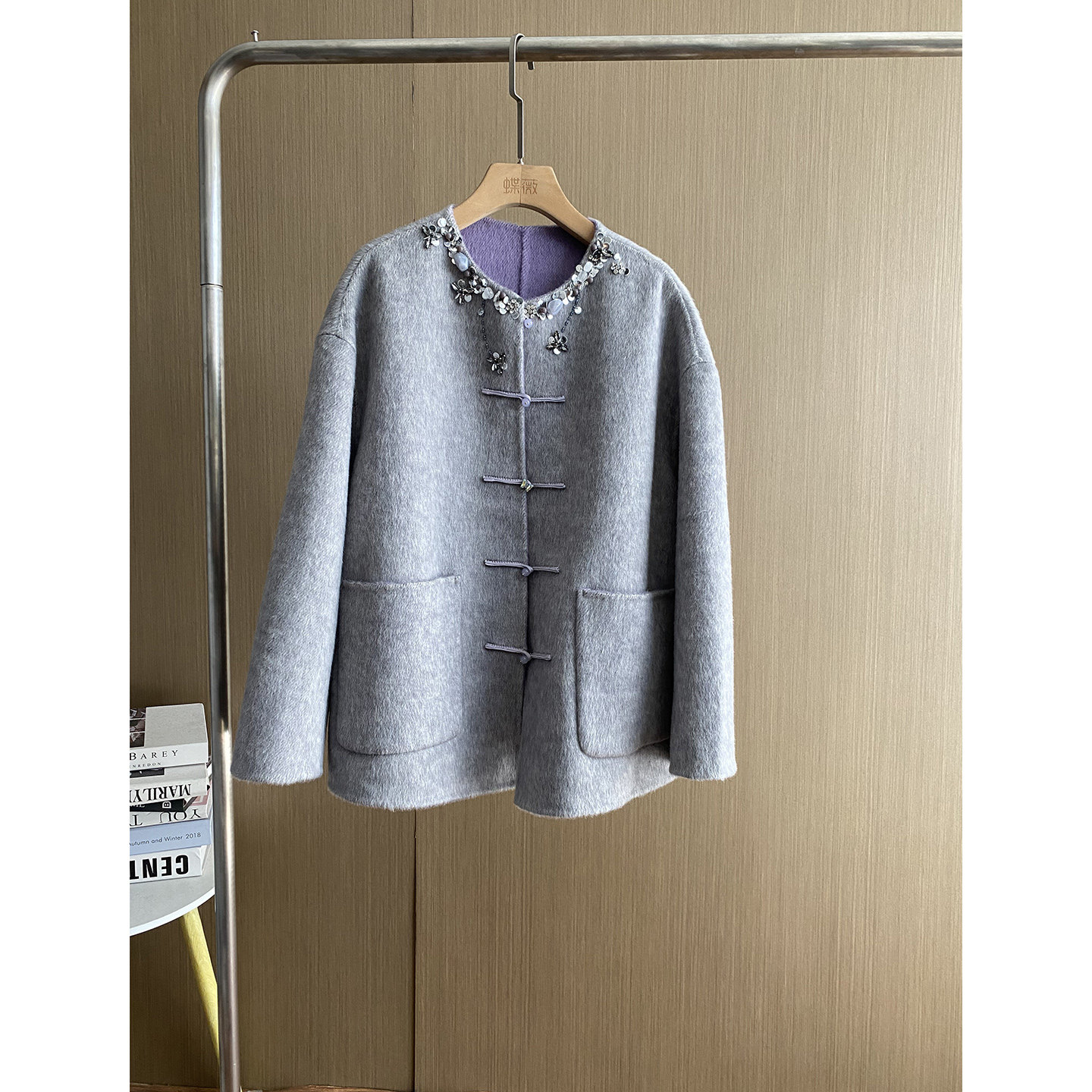 新中式国风盘扣钉珠双面羊毛呢大衣女2025秋冬新款小个子毛呢外套,女装/女士精品,毛呢外套,淘宝优惠券,粉丝福利购,淘宝优惠卷