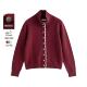 女撞色纽扣毛衣外套 A309红色针织开衫 小四粉丝专享