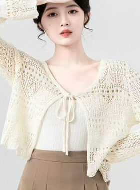 【小四粉丝专享】D225针织开衫外套女薄款夏季2025新款外搭防晒