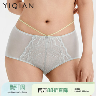 千层酥 女士中腰三角裤 性感绑带蕾丝内裤 胖mm大码 女夏薄款 怡倩