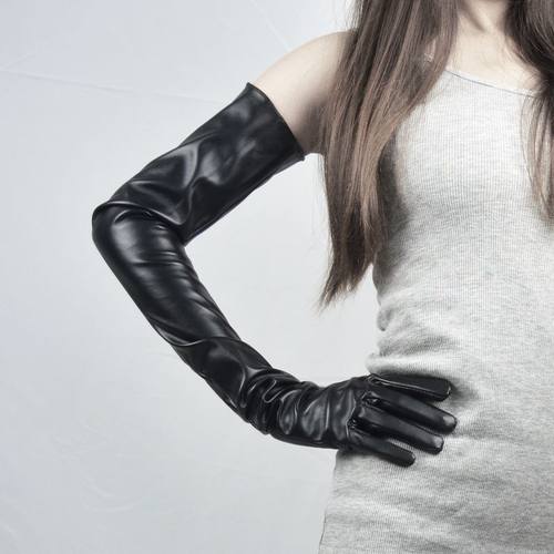 拍照舞台70cm加长款皮手套包邮