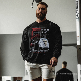 圆领运动宽松CBUM训练T恤 卫衣纯棉健身内搭美式 新款 C宝克里斯长袖