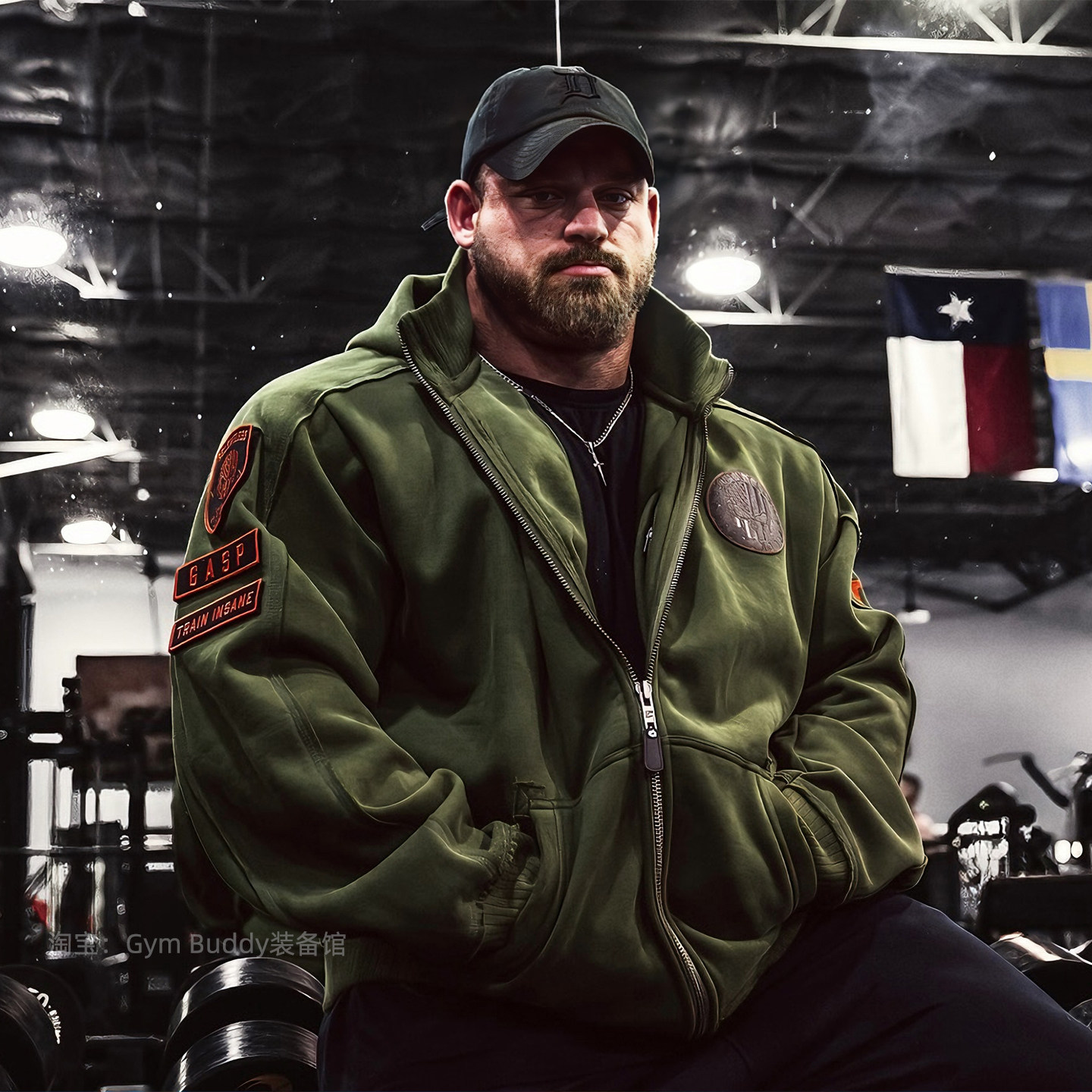 盖世新款骷髅王外套冬季健身男加绒运动美式拉链重磅连帽卫衣显大,运动服/休闲服装,运动茄克/外套,淘宝优惠券,粉丝福利购,淘宝优惠卷