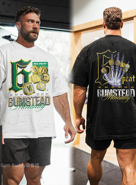 CBUM克里斯六冠T恤健身宽松半袖厚美式运动衣服软糯C宝六连冠短袖