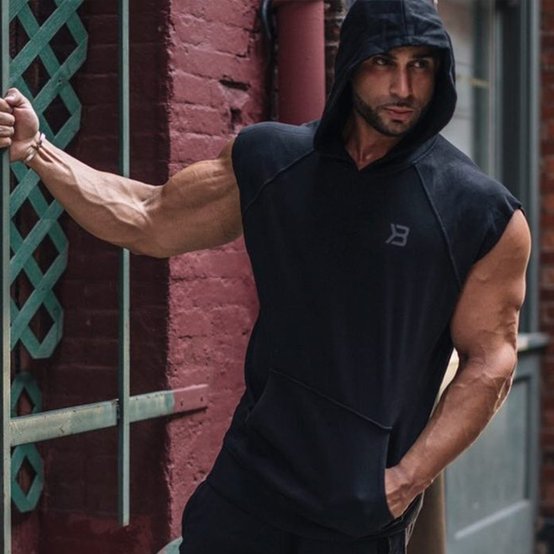 無袖衛衣男肌肉健身兄弟大碼秋冬休閑運動訓練馬甲連帽套頭衫跑步在類目 運動服/休閒服裝, 運動衛衣/套頭衫中 - 來自Buy2taobao.com提供專業的淘寶代購服務