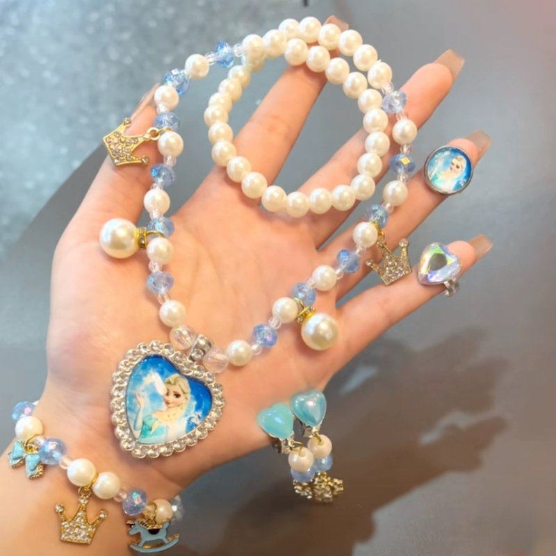 儿童项链戒指公主可爱宝宝小孩首饰套装女童配饰时尚六一生日礼物