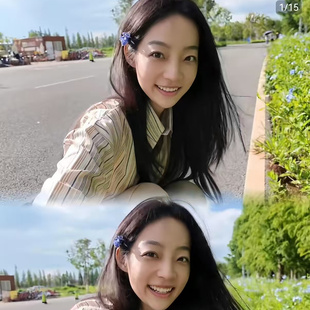 王婕同款短袖条纹衬衫女夏季小个子学院风设计感小众复古领带衬衣