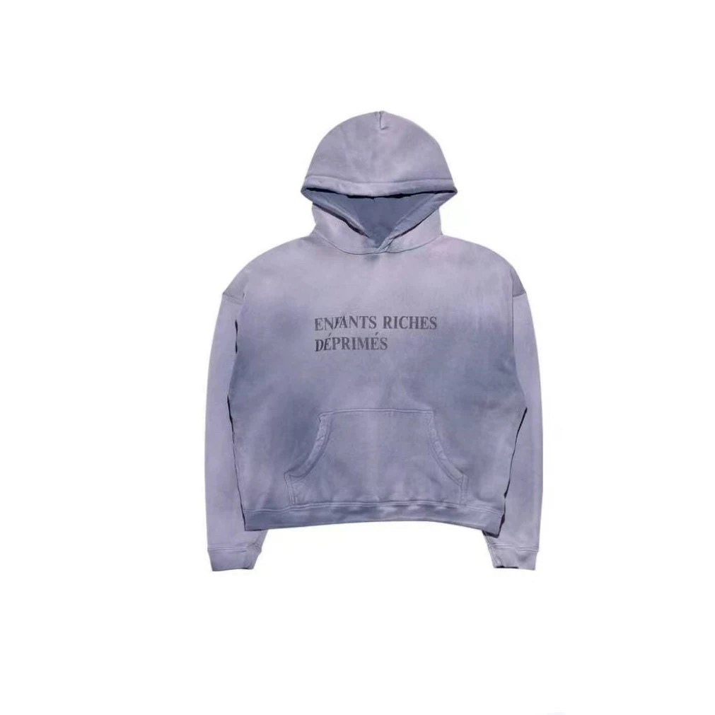 thumbnail for Three-color pair-ERD Melancholy Rich II 24ss Grey Washed Black Blue Destruction distressed printed cotton sweatshirt hoodie