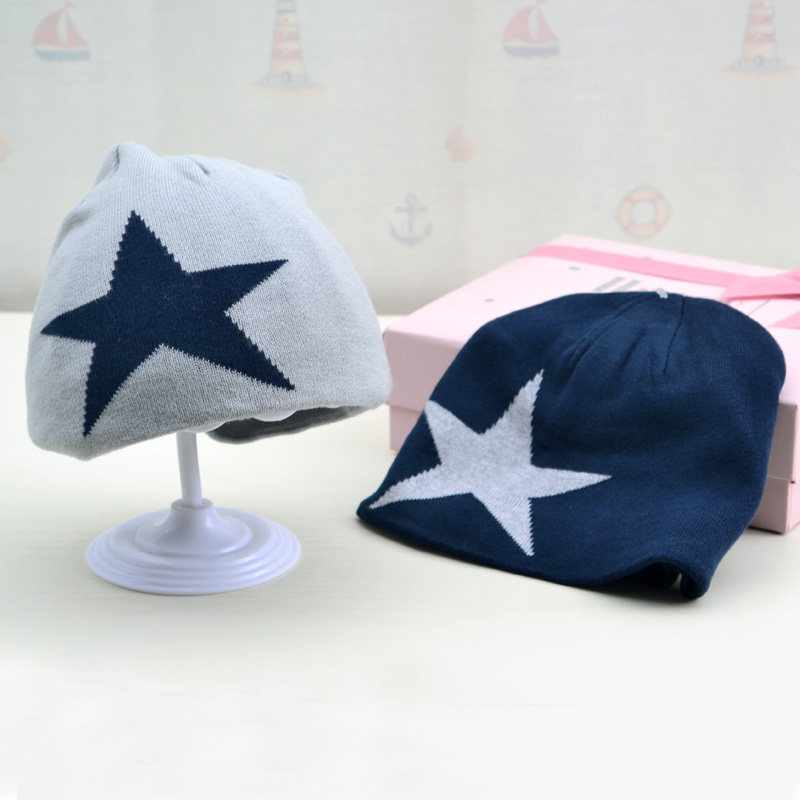 秋冬保暖儿童帽子双层针织线帽纯棉男宝宝五角星套头帽婴儿护耳帽,童装/婴儿装/亲子装,帽子,淘宝优惠券,粉丝福利购,淘宝优惠卷