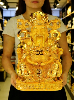 招财文财神摆件财神爷佛像文客厅家用店铺供奉立体工艺品招财进宝