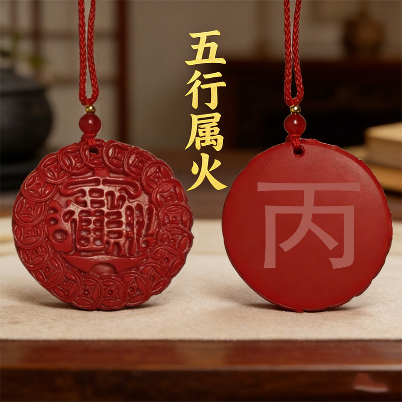 托玛琳能量牌九龙道长同款吊坠缺火属金补火丙火丁火挂件40分地支