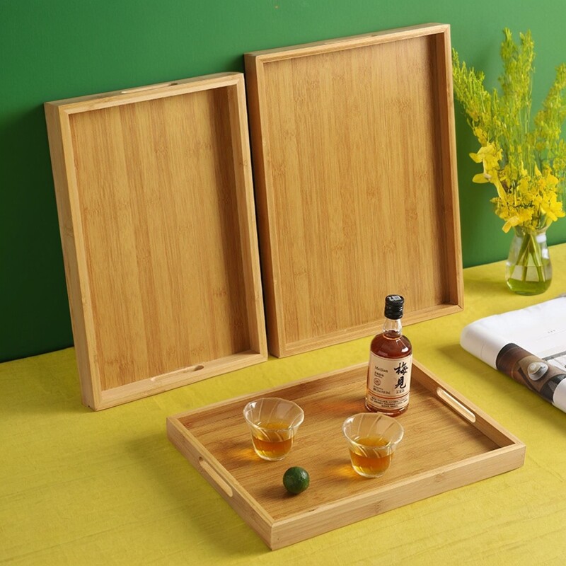 竹餐盘长方形托盘实木氛围盘子