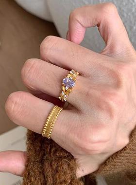 韩国东大门新款圆形花边开口戒指