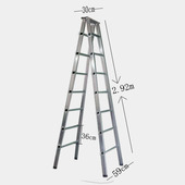 步步高家用室外梯子3米镀锌铁管一体冲压梯安全加厚防滑双侧人字