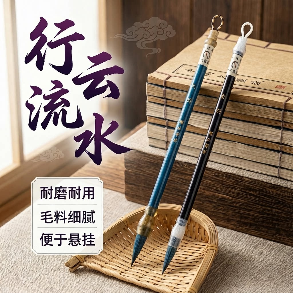 孔雀毛笔狐狸毛笔中楷书法练习楷书行书毛笔套装专业创作国画毛笔