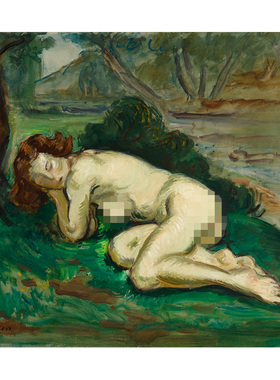 NU_ALLONGÉE_Emile_Othon_Friesz欧式人物油画名画复刻清新甜美