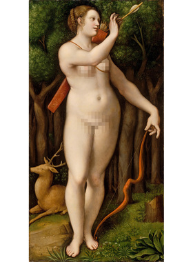 詹皮特里诺女猎手黛安娜油画人物装饰画玄关挂画微喷画芯人体艺术