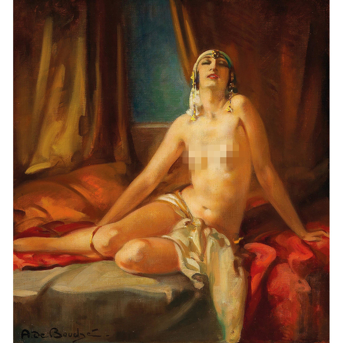 欧式宫女名画复刻微喷油画
