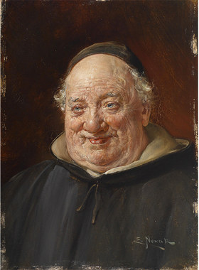 The Satisfied monk 人物油画 装饰画 居家室内装饰酒店会所