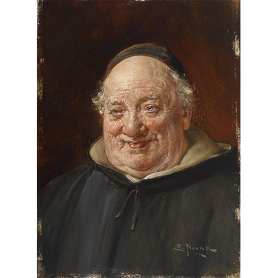 The Satisfied monk 人物油画 装饰画 居家室内装饰酒店会所