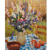 FLEURS 油画客厅背景墙装 饰画风水画VASE