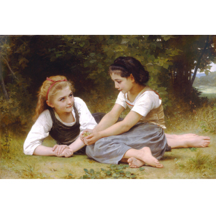 饰画女孩写实挂画 布格罗 装 049 人物油画 Bouguereau