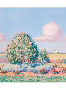 风景印象派油画客厅背景墙装饰画风水画 PARTERRE FLEURI