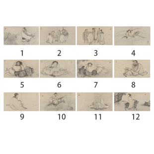 国画 字画人物画 装饰画文化礼品宋人 上博画集选纸本56-30 19-30