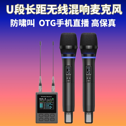OTG网红直播唱歌k歌专业混响无线麦克风一拖二话筒声卡蓝牙伴奏