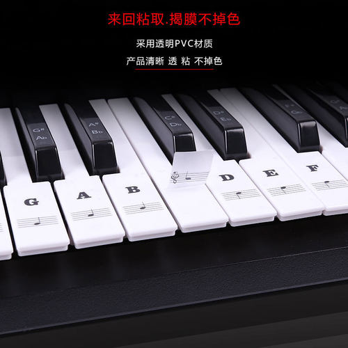88/61/54/49键钢琴透明贴纸电子琴键盘手卷钢琴键贴简谱音阶贴纸
