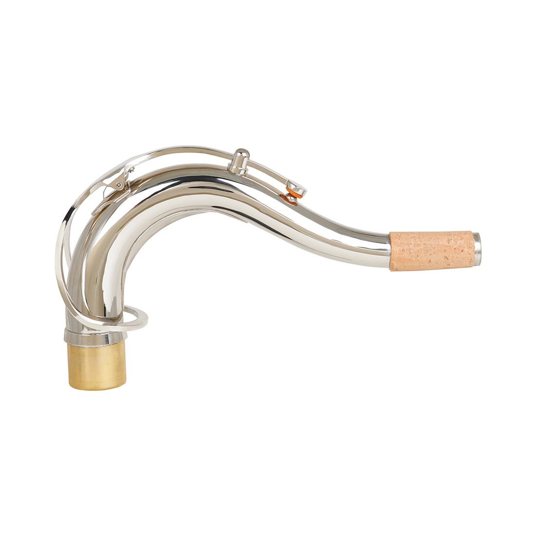 2.75cm次中音萨克斯弯脖银色黄铜降B调萨克斯管配件脖管